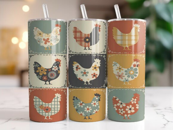 Download Farmhouse Chicken 20oz Tumbler Wrap PNG - Farmhouse Collection