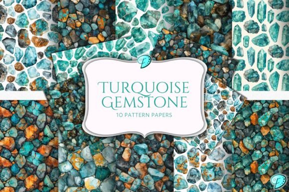 Download Turquoise Gemstone Pattern Papers - Gemstone pattern Collection